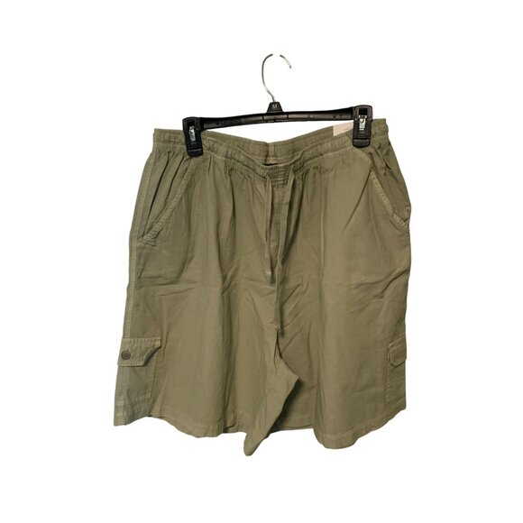 New Gloria Vanderbilt Womens Size 2x Green Pull On Shorts Elastic Waist Cargo Sh - Picture 1 of 4